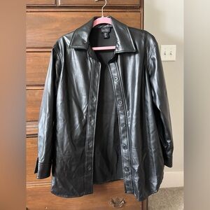 Nicole Miller Classic Black Leather Shirt/Jacket